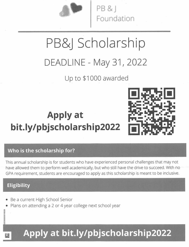 Information about PB&J scholarship