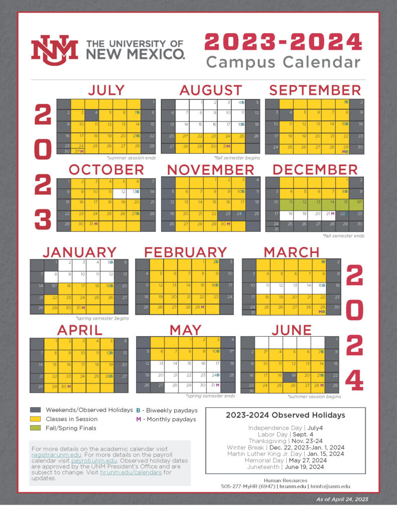 Campus calendar 2023 2024